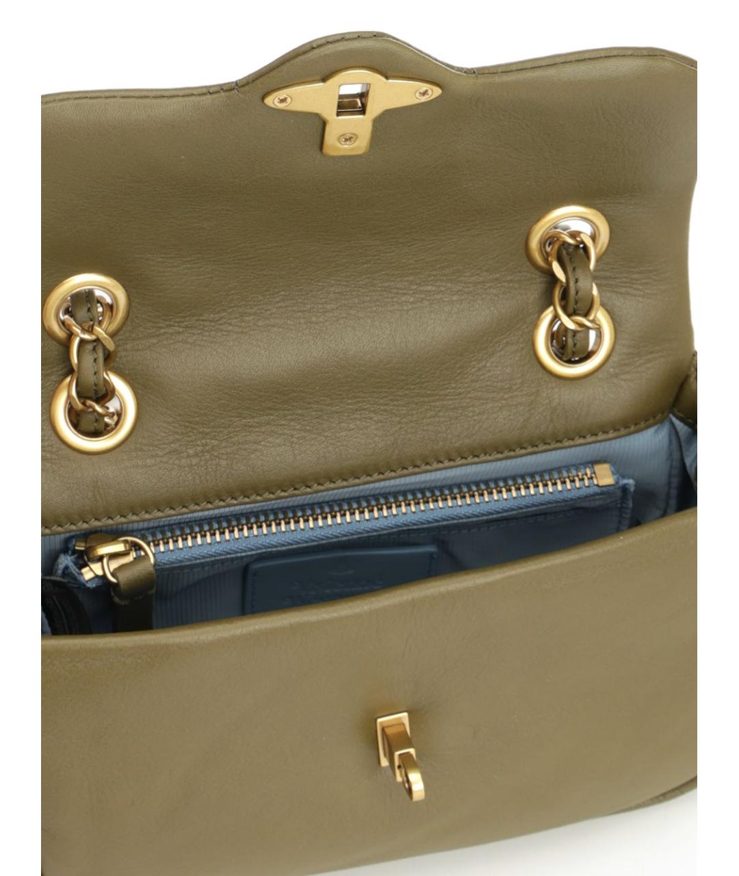 VIVIENNE WESTWOOD Зеленая кожаная сумка через плечо, фото 4