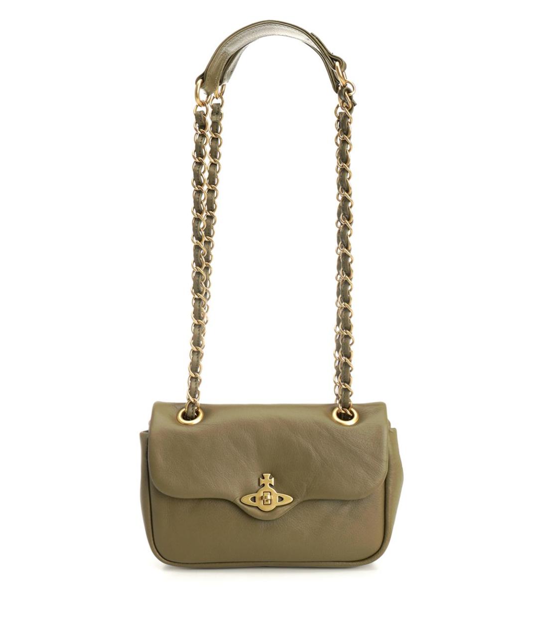 VIVIENNE WESTWOOD Зеленая кожаная сумка через плечо, фото 1