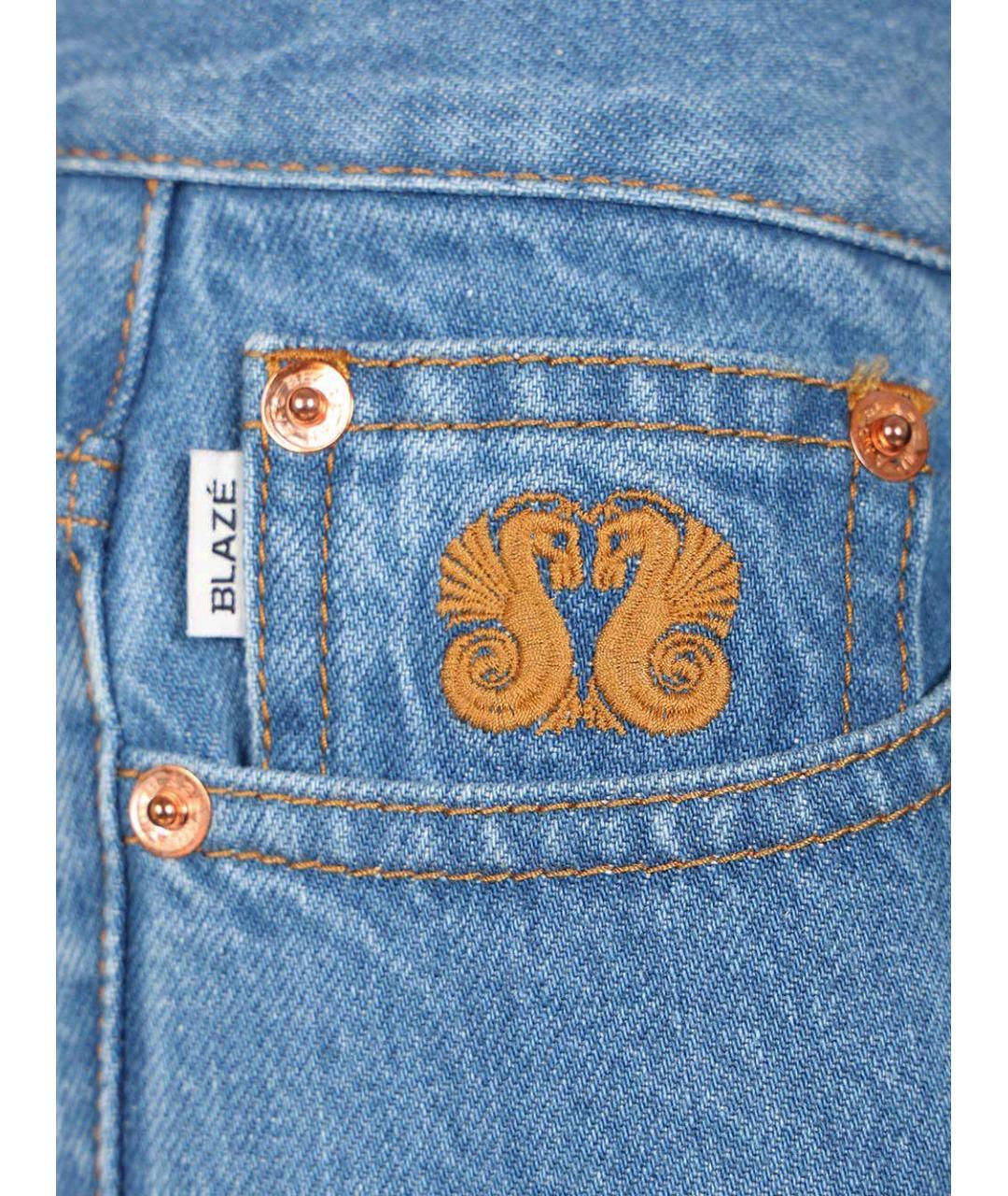 BLAZE MILANO Синие хлопковые джинсы слим, фото 5