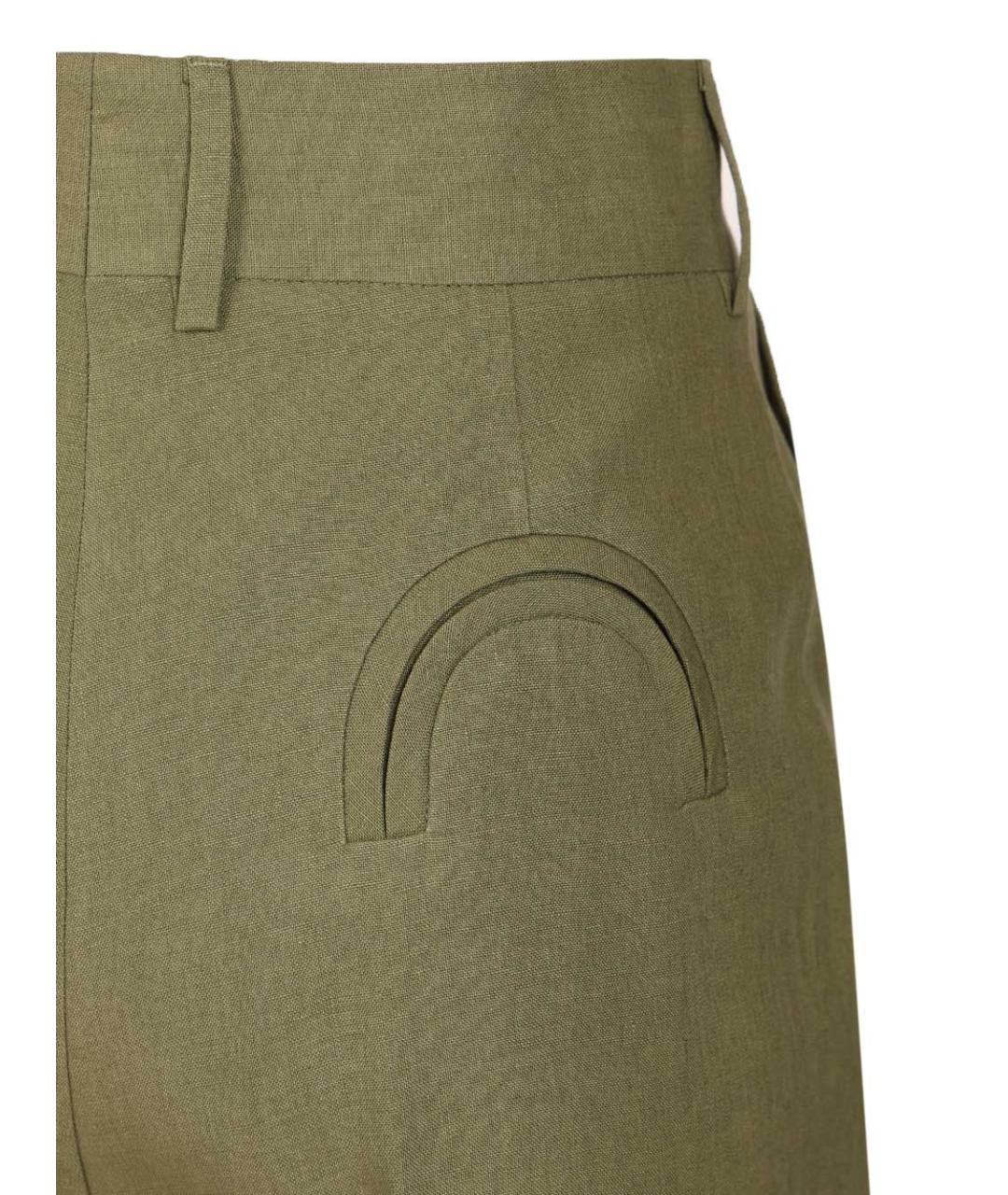 BLAZE MILANO Хаки льняные прямые брюки, фото 5