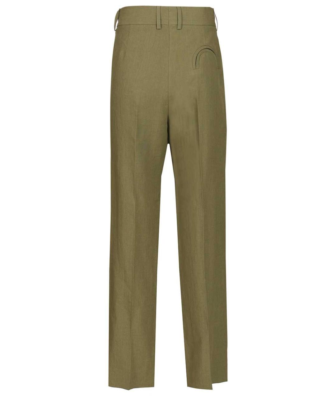 BLAZE MILANO Хаки льняные прямые брюки, фото 2