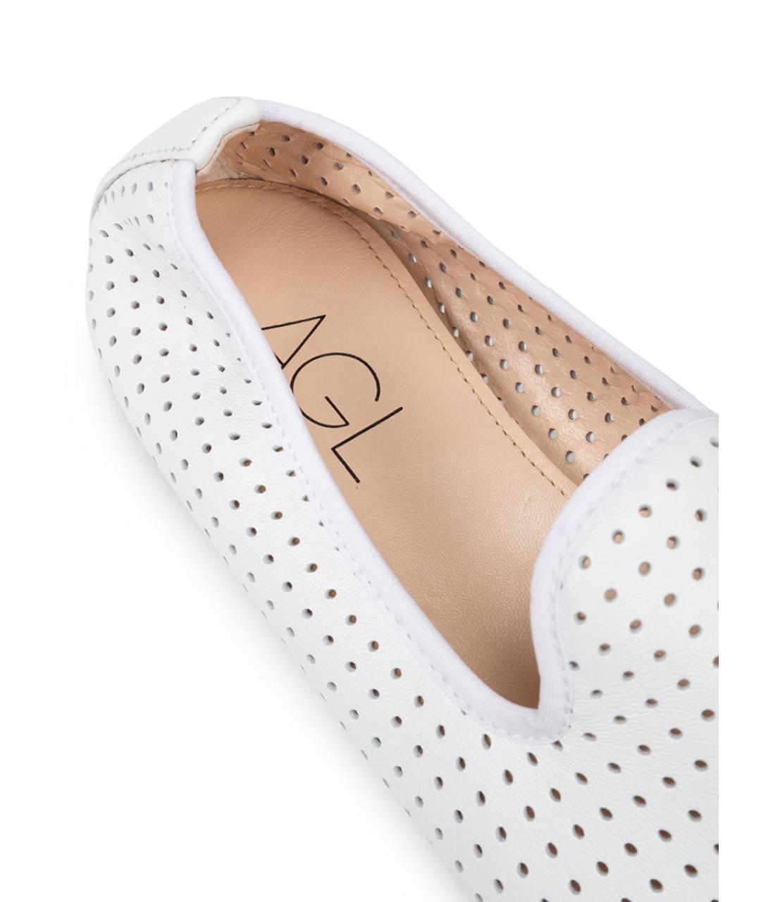 AGL Белые кожаные балетки, фото 6