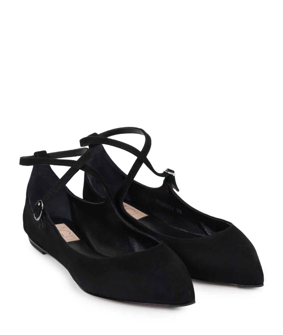 AGL Черные замшевые балетки, фото 2