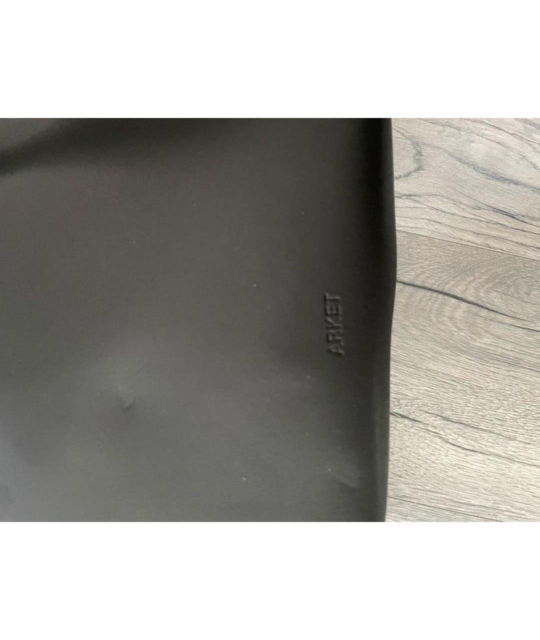 ARKET Черная кожаная сумка тоут, фото 7