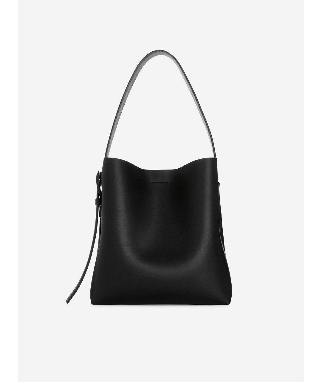 ARKET Черная кожаная сумка тоут, фото 9