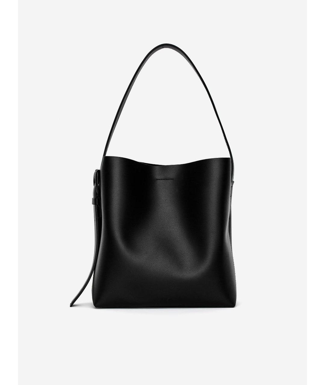 ARKET Черная кожаная сумка тоут, фото 3