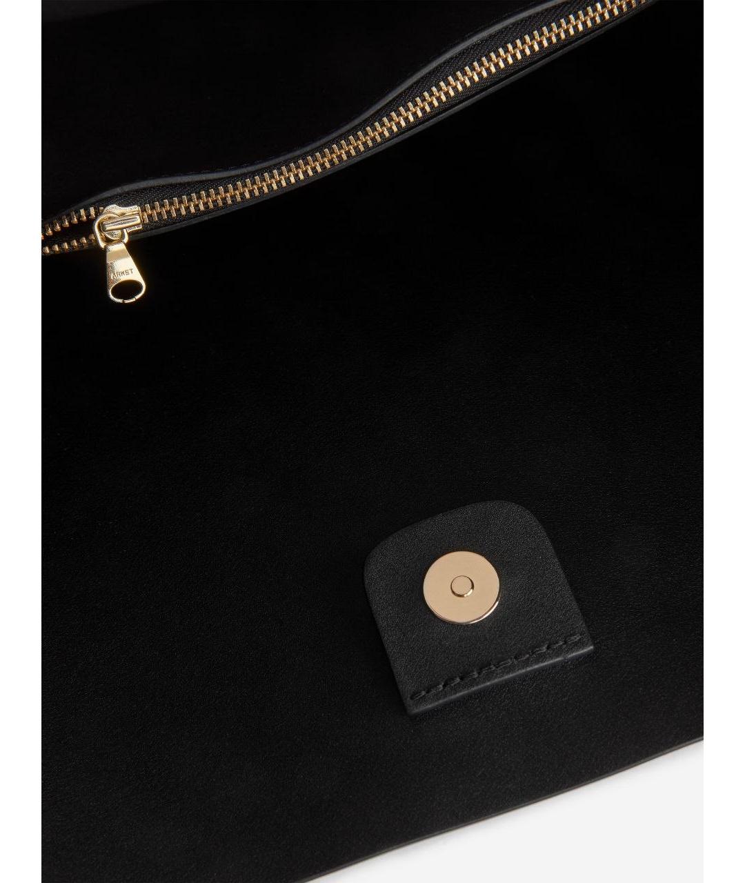 ARKET Черная кожаная сумка тоут, фото 4