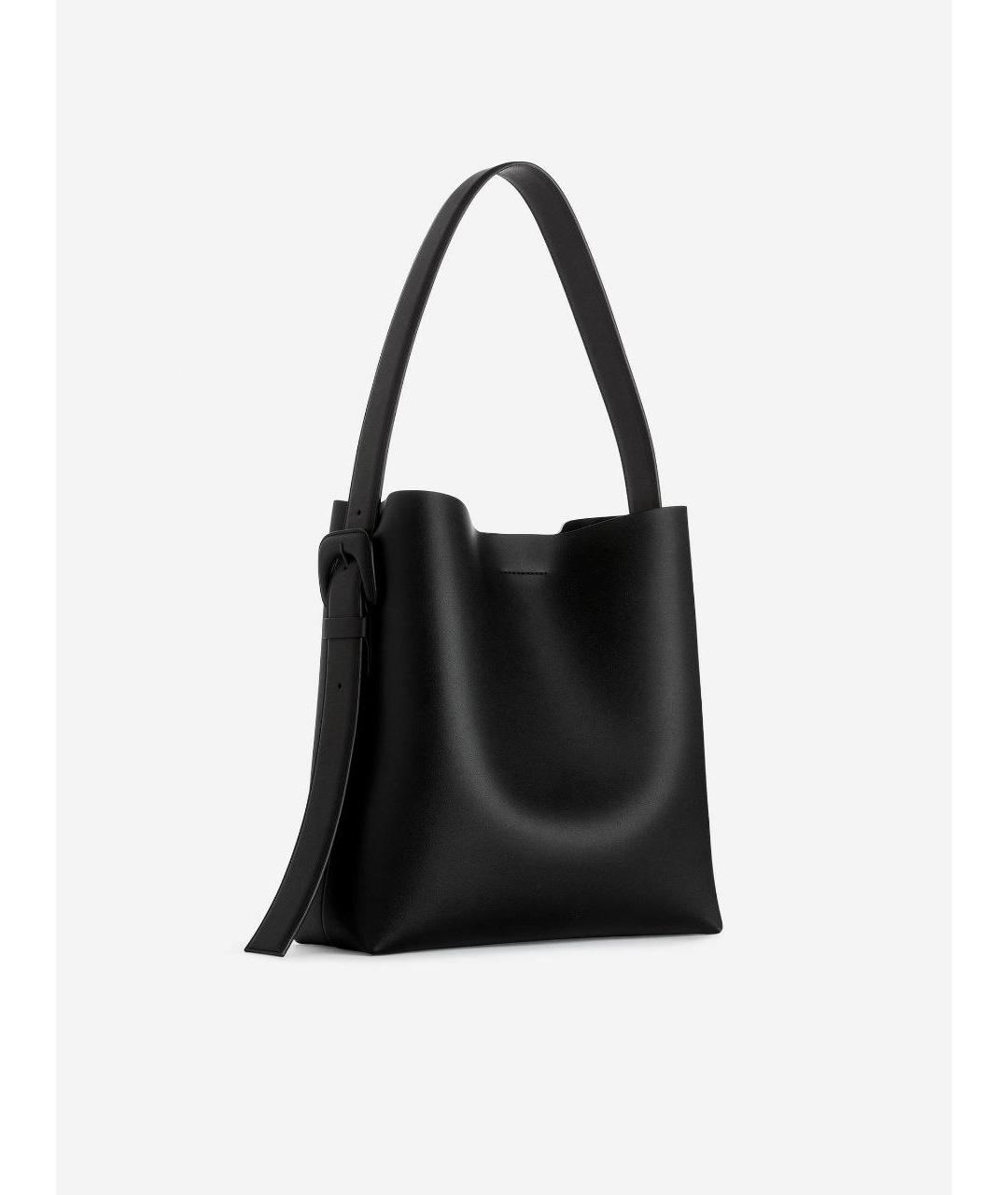 ARKET Черная кожаная сумка тоут, фото 2