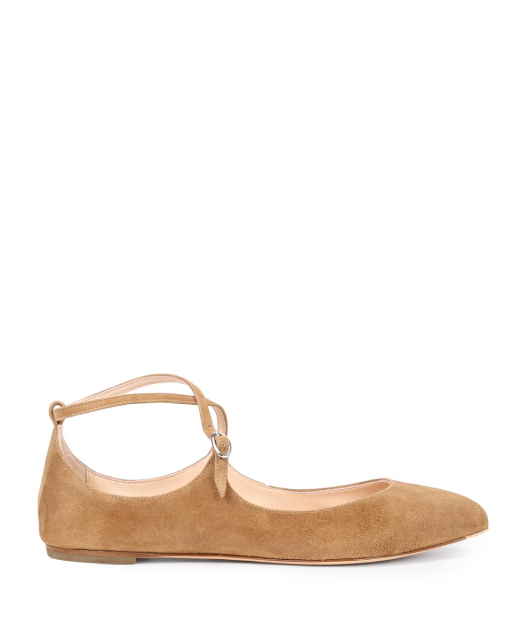 AGL Бежевые замшевые балетки, фото 1
