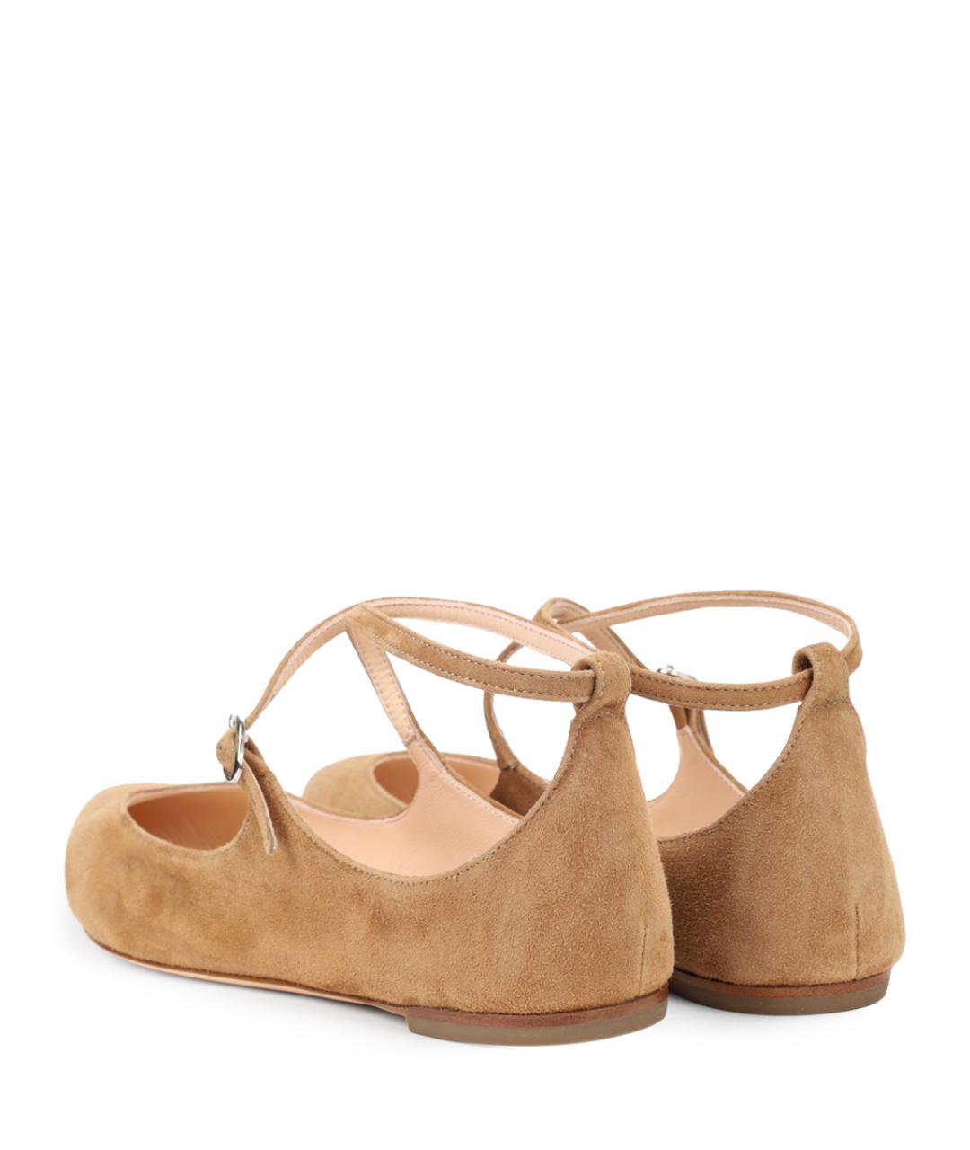 AGL Бежевые замшевые балетки, фото 4