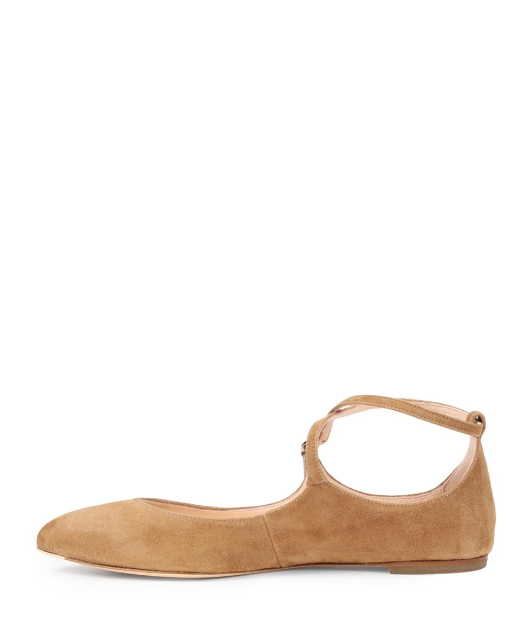 AGL Бежевые замшевые балетки, фото 3