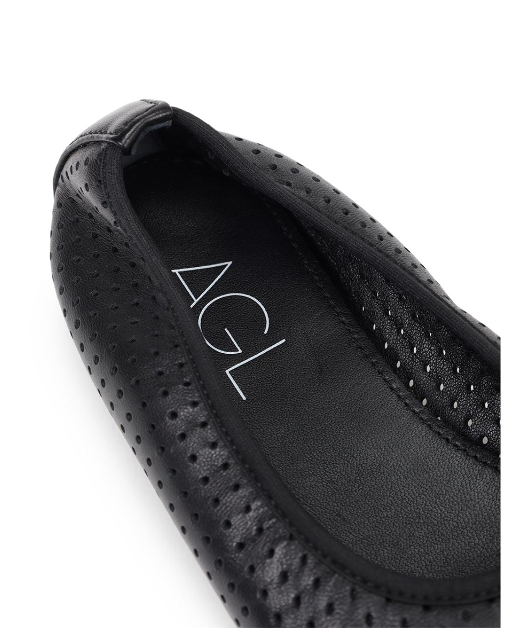 AGL Черные кожаные балетки, фото 6