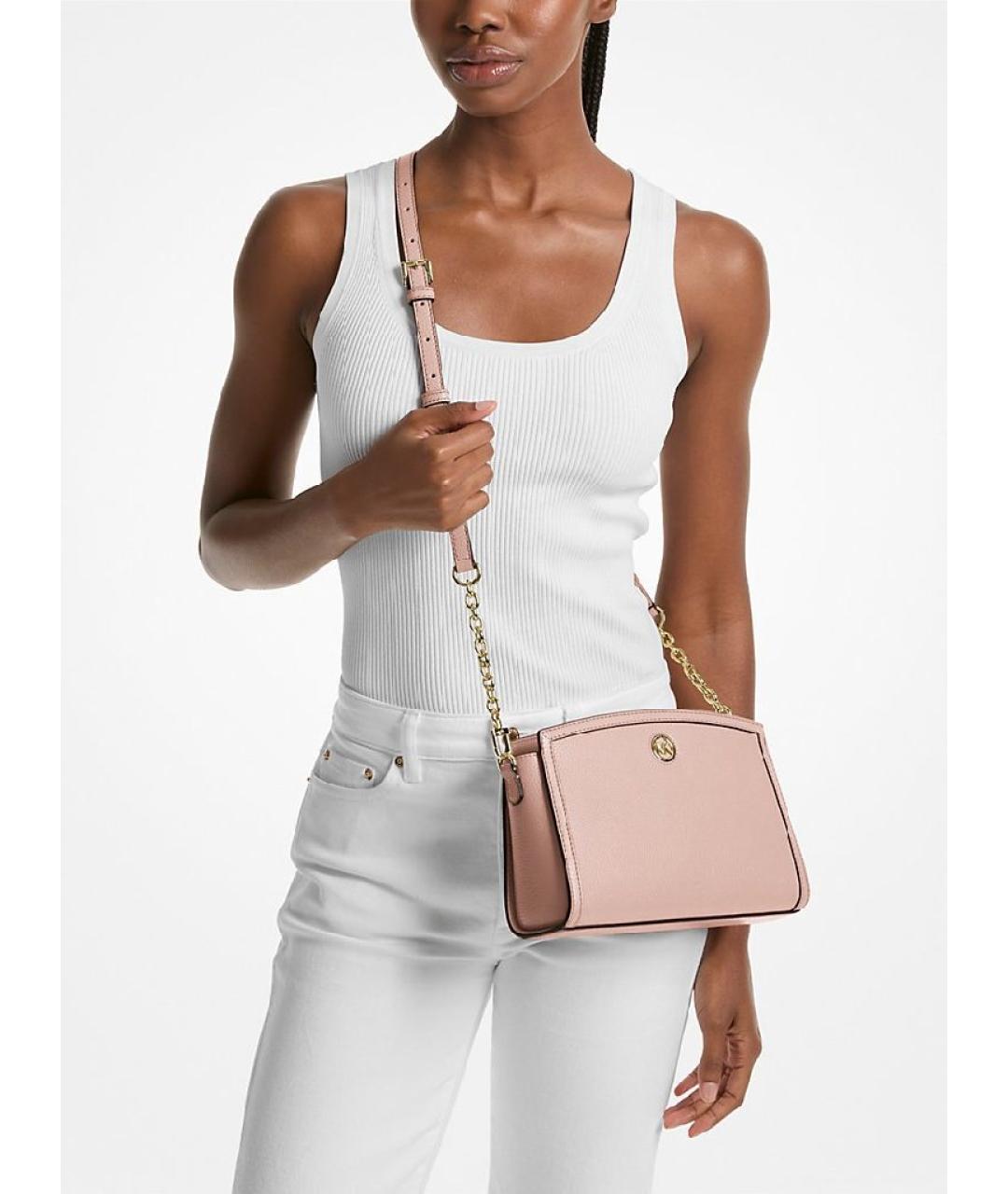 MICHAEL KORS Розовая кожаная сумка через плечо, фото 3