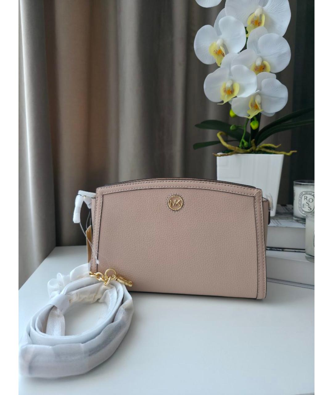 MICHAEL KORS Розовая кожаная сумка через плечо, фото 4