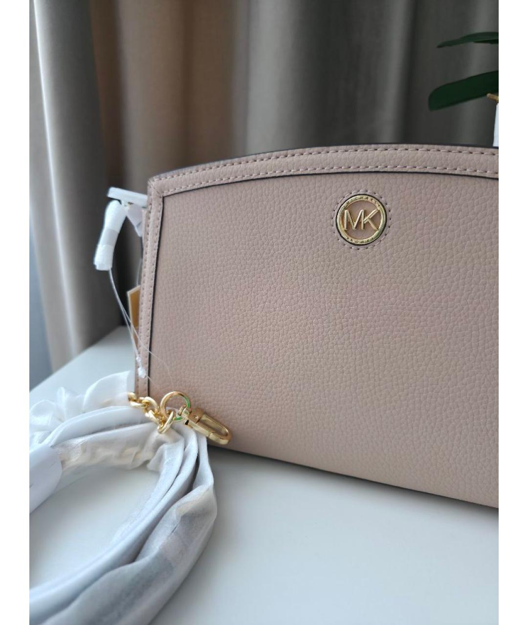 MICHAEL KORS Розовая кожаная сумка через плечо, фото 6