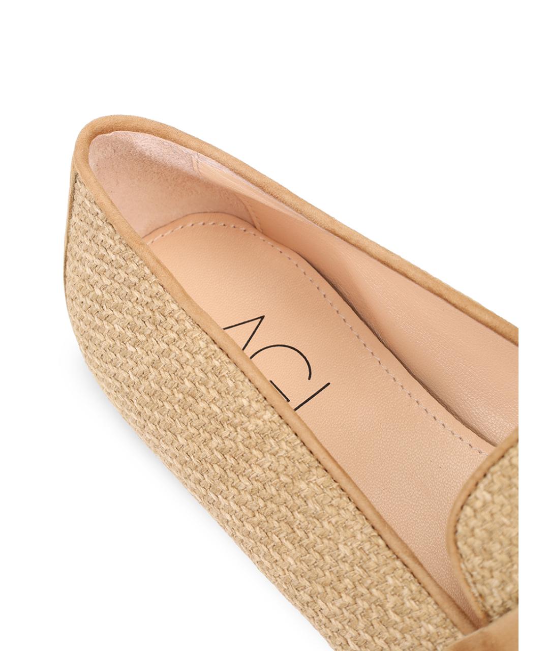 AGL Бежевые текстильные лоферы, фото 6