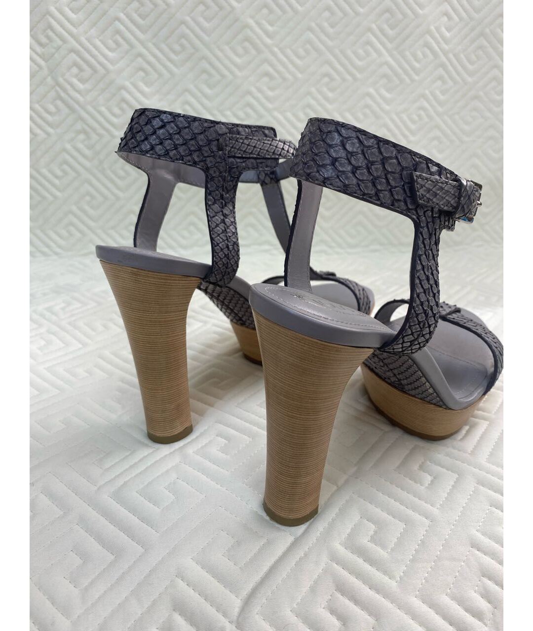 TOD'S Серые кожаные босоножки, фото 4