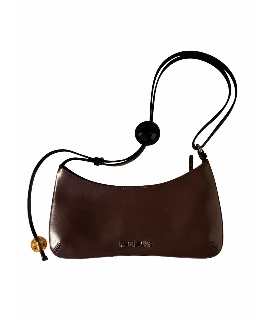 JACQUEMUS Коричневая кожаная сумка через плечо, фото 1