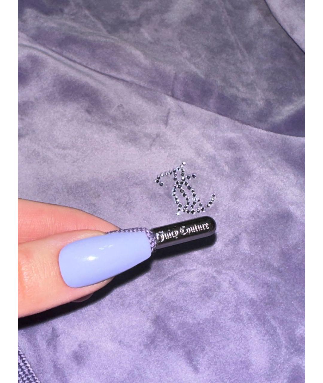 JUICY COUTURE Фиолетовый велюровый костюм с брюками, фото 5