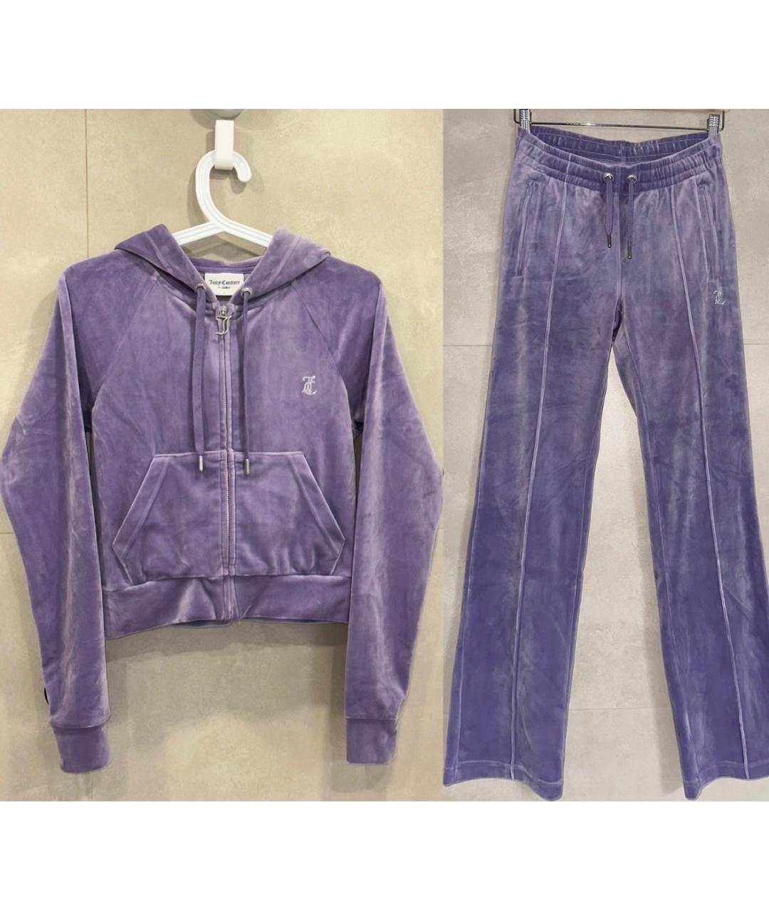 JUICY COUTURE Фиолетовый велюровый костюм с брюками, фото 2