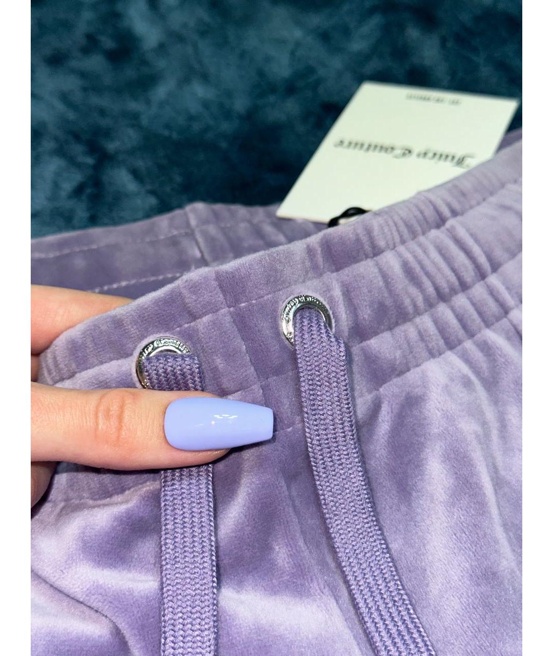 JUICY COUTURE Фиолетовый велюровый костюм с брюками, фото 7
