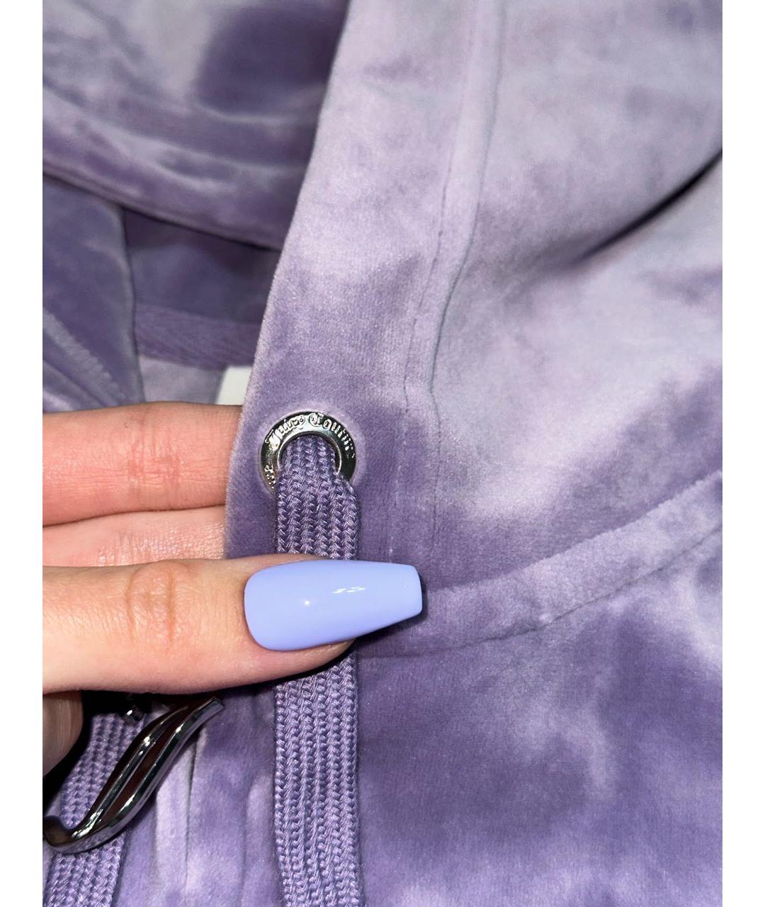 JUICY COUTURE Фиолетовый велюровый костюм с брюками, фото 4