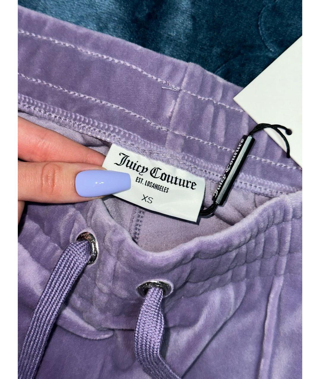 JUICY COUTURE Фиолетовый велюровый костюм с брюками, фото 6