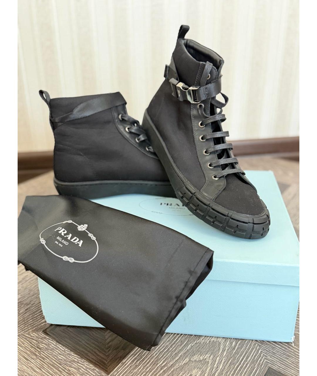 PRADA Черные высокие кроссовки / кеды, фото 2