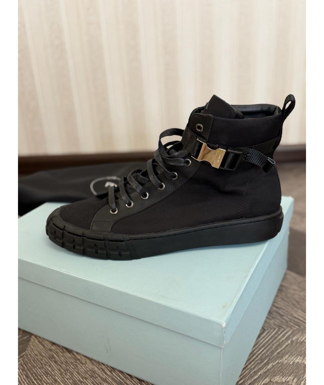 PRADA Черные высокие кроссовки / кеды, фото 7