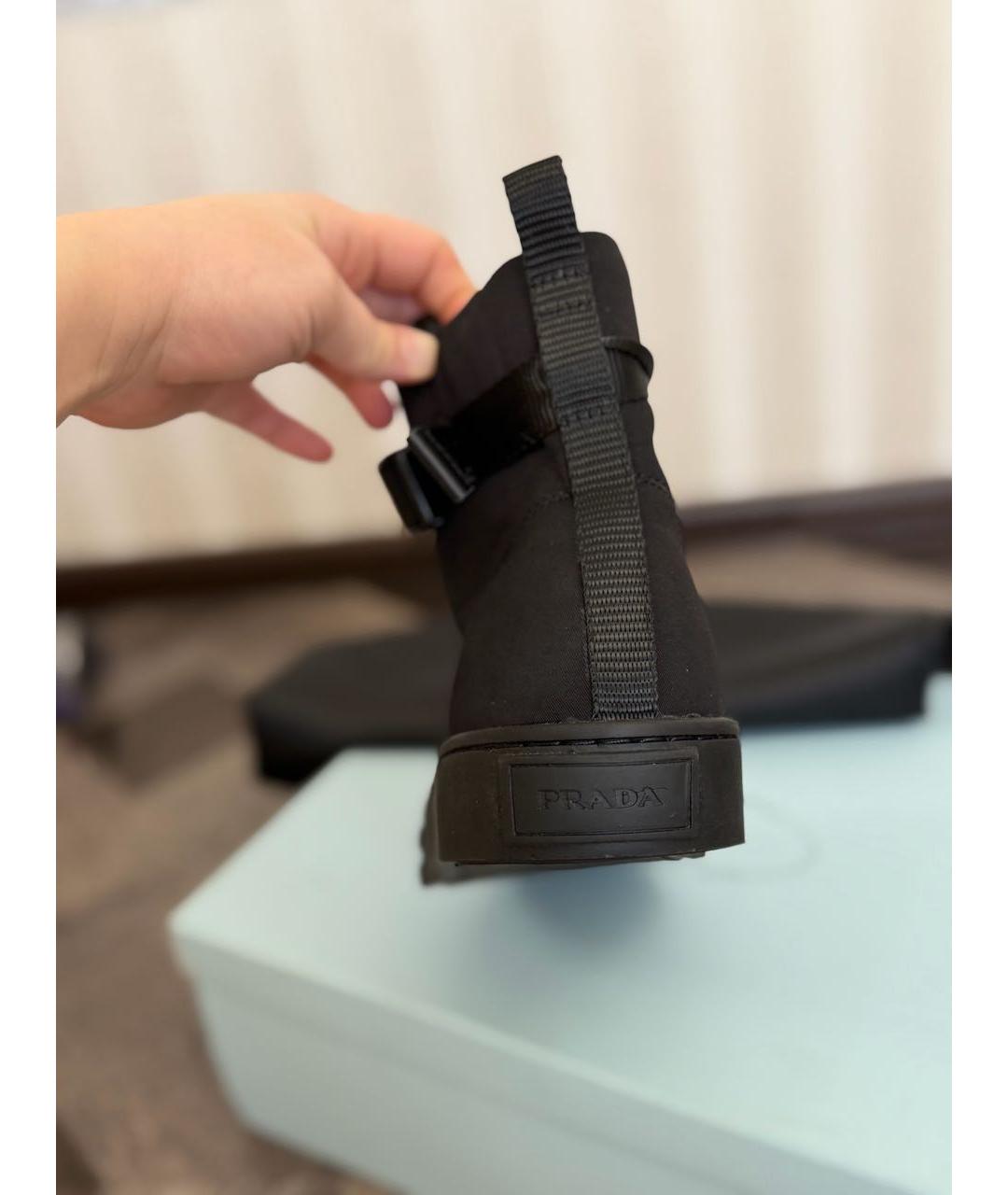 PRADA Черные высокие кроссовки / кеды, фото 4