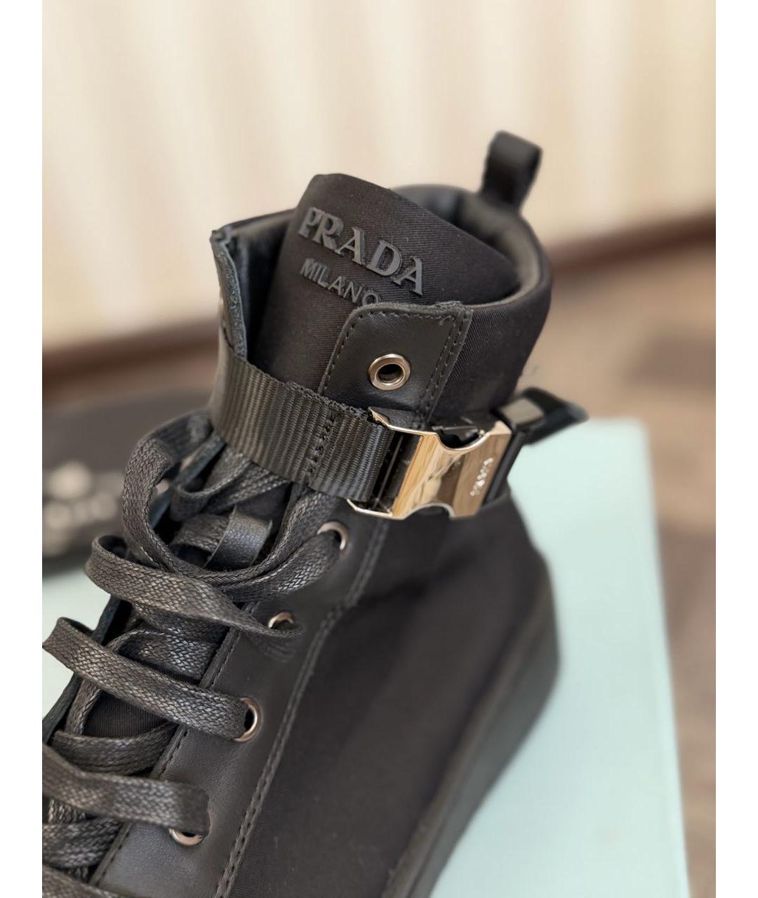 PRADA Черные высокие кроссовки / кеды, фото 3