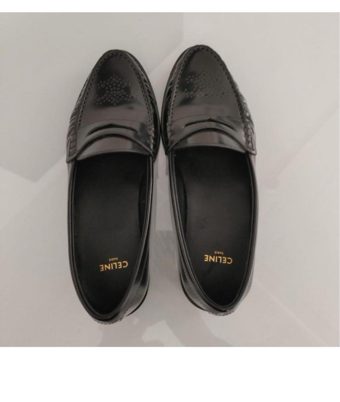 CELINE Черные кожаные лоферы, фото 3