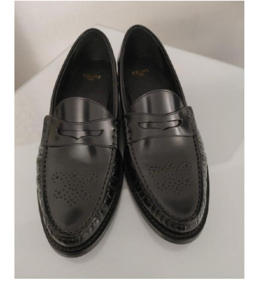 CELINE Черные кожаные лоферы, фото 2