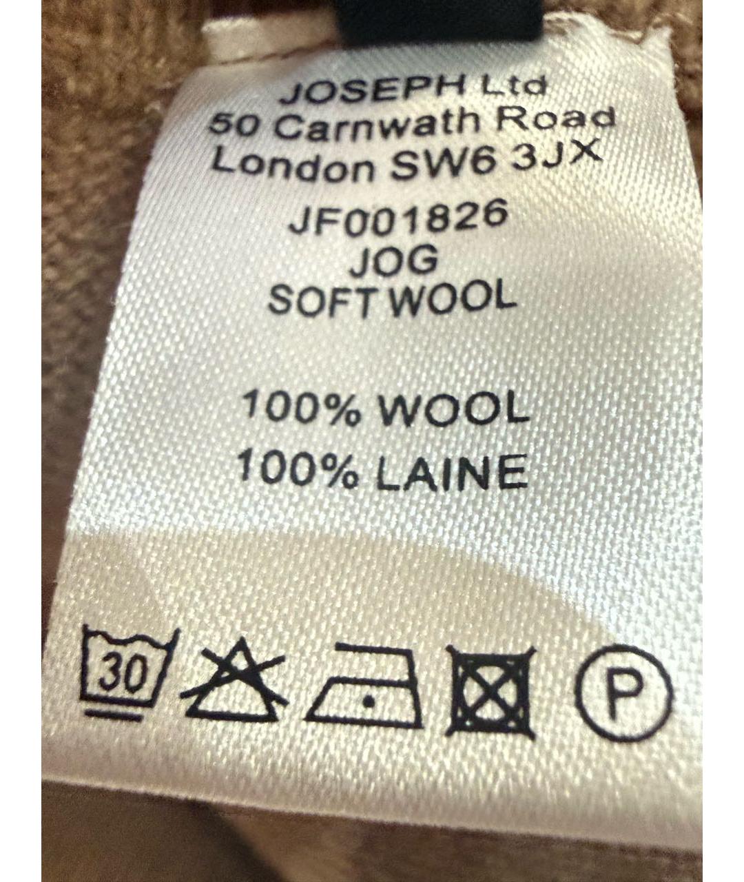 JOSEPH Коричневые шерстяные прямые брюки, фото 6