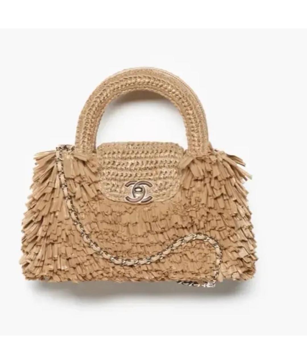CHANEL Бежевая пелетеная сумка через плечо, фото 7
