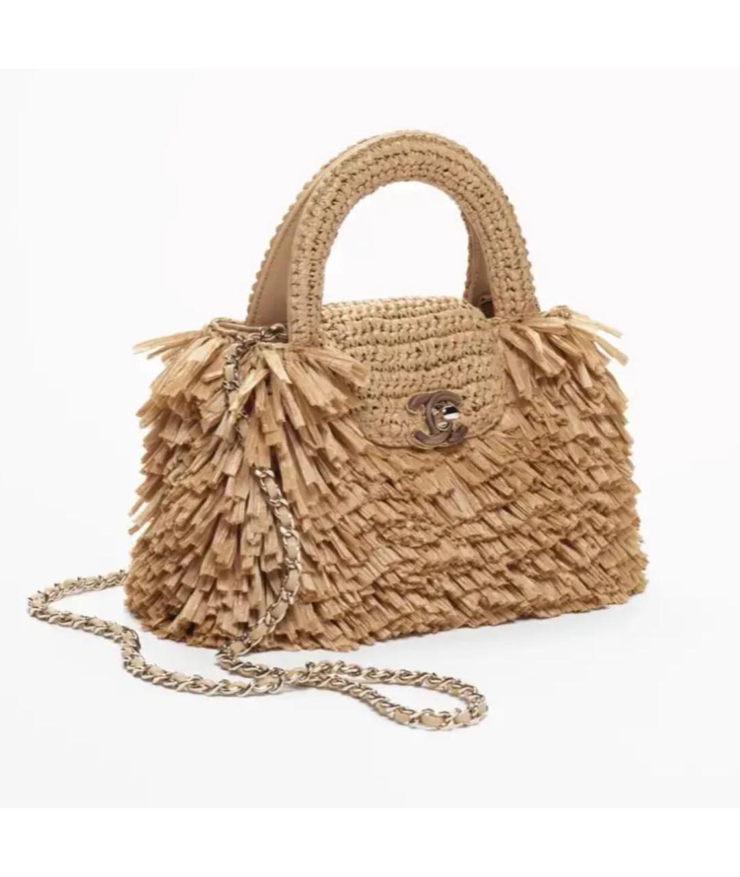 CHANEL Бежевая пелетеная сумка через плечо, фото 3