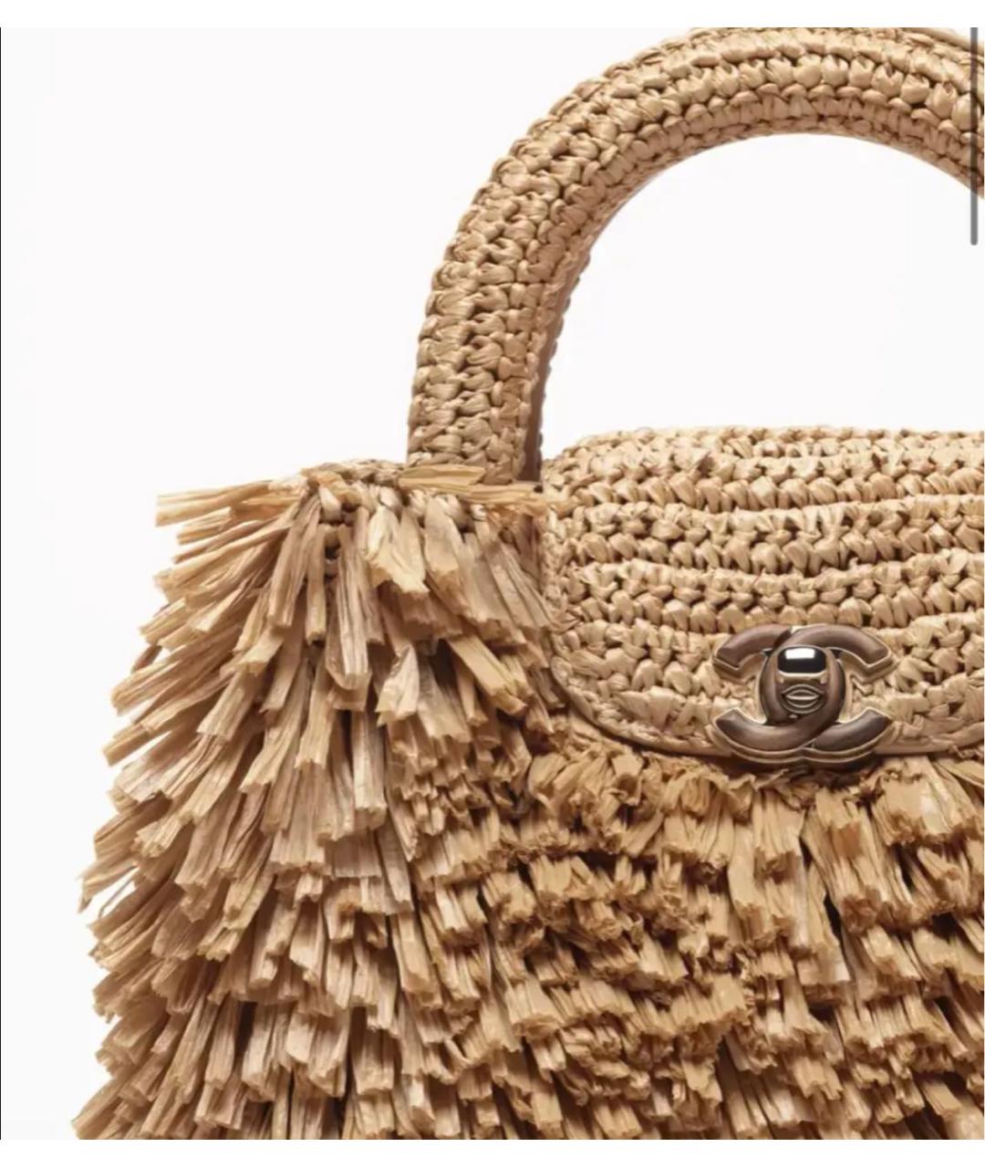 CHANEL Бежевая пелетеная сумка через плечо, фото 5