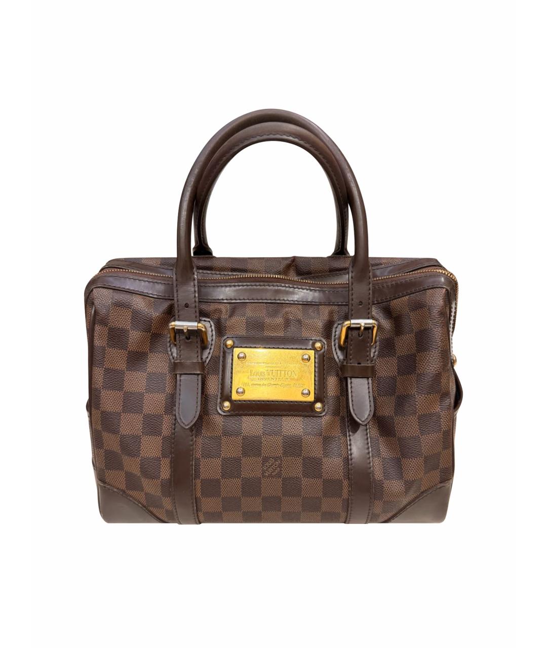 LOUIS VUITTON Коричневая кожаная сумка с короткими ручками, фото 1