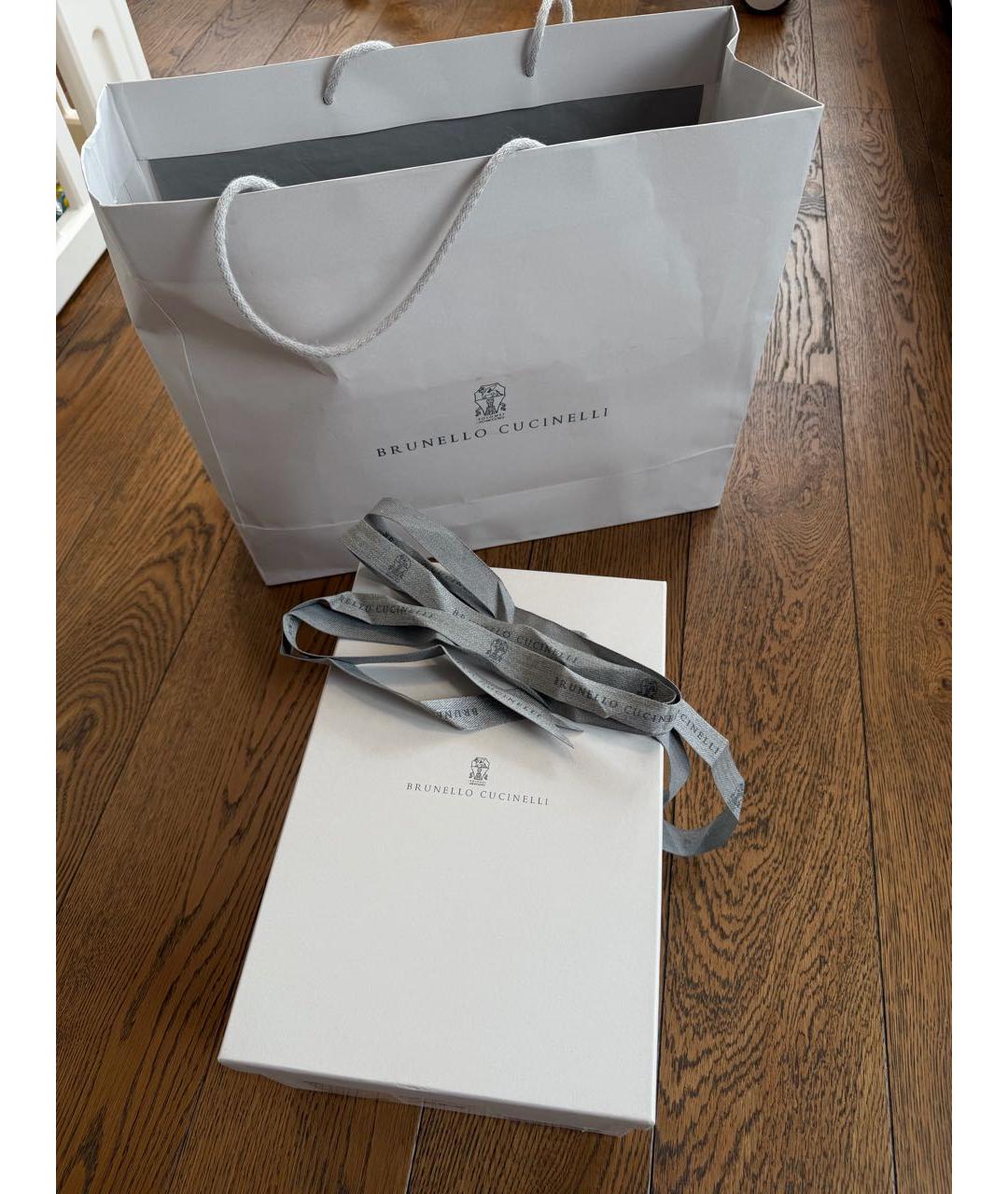 BRUNELLO CUCINELLI Бежевая кожаная косметичка, фото 6