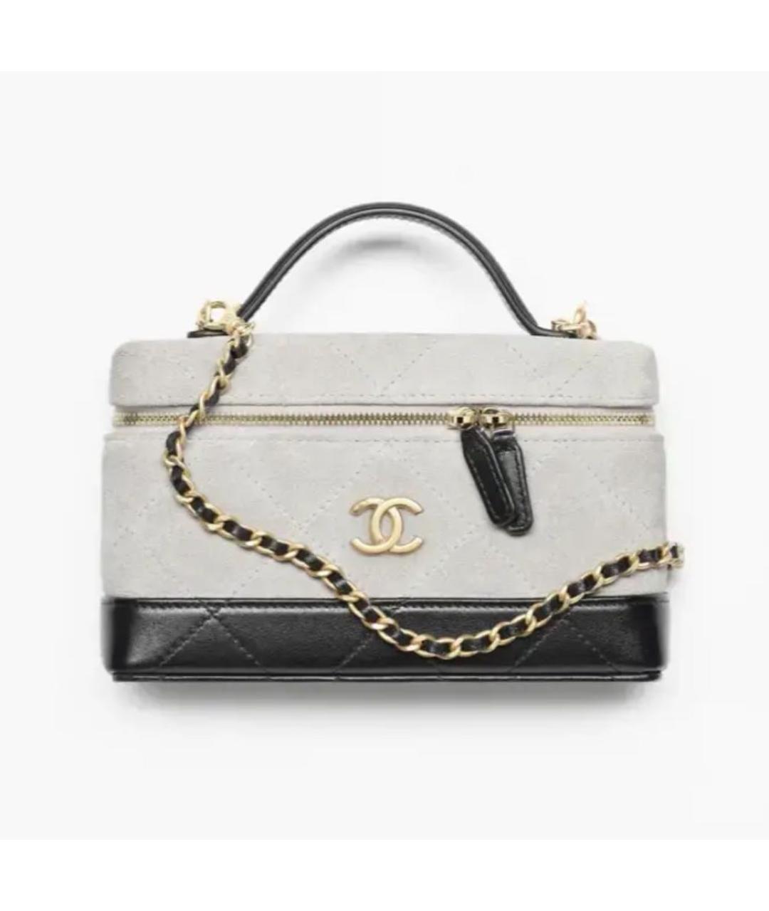 CHANEL Серая замшевая сумка с короткими ручками, фото 8