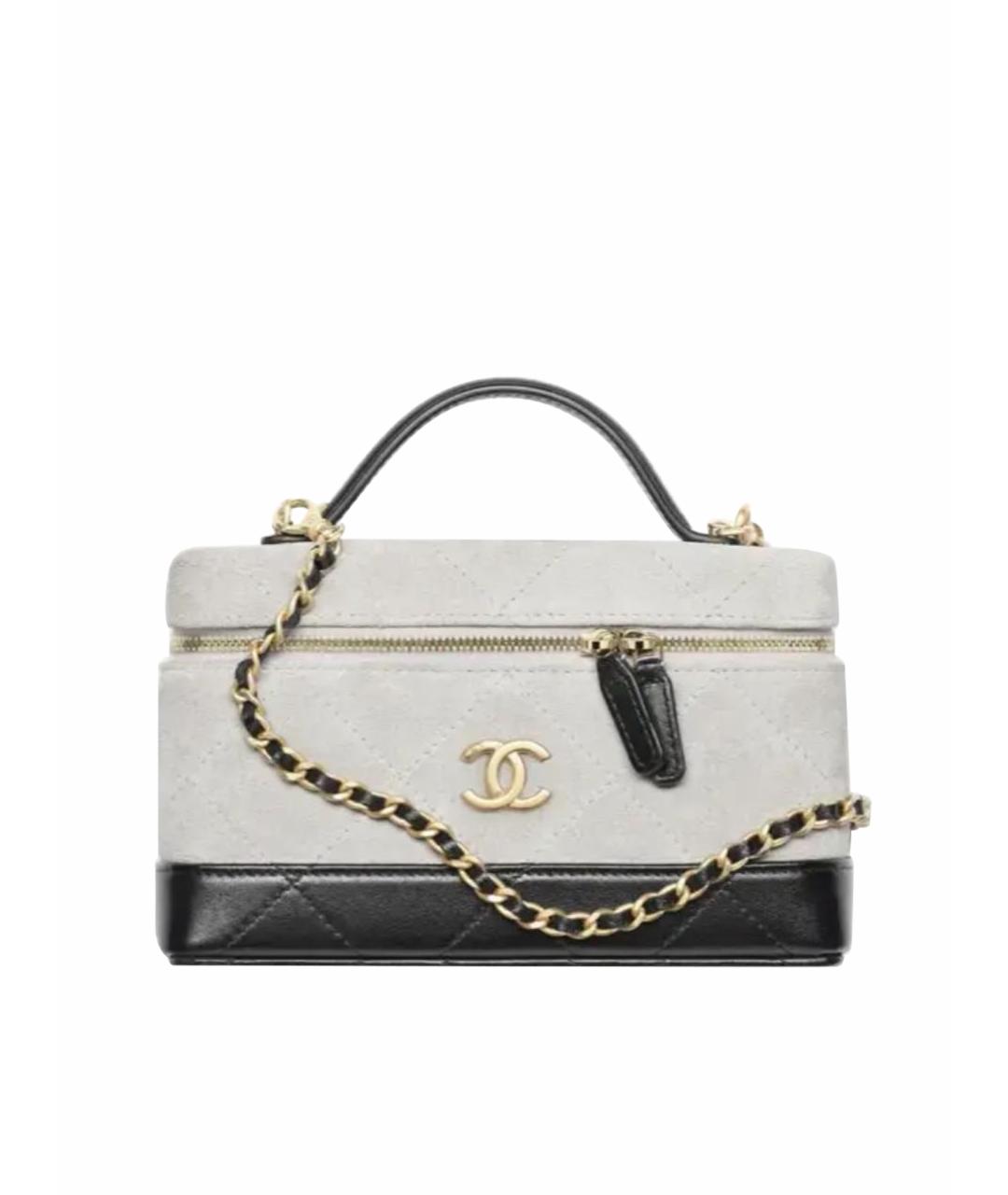 CHANEL Серая замшевая сумка с короткими ручками, фото 1