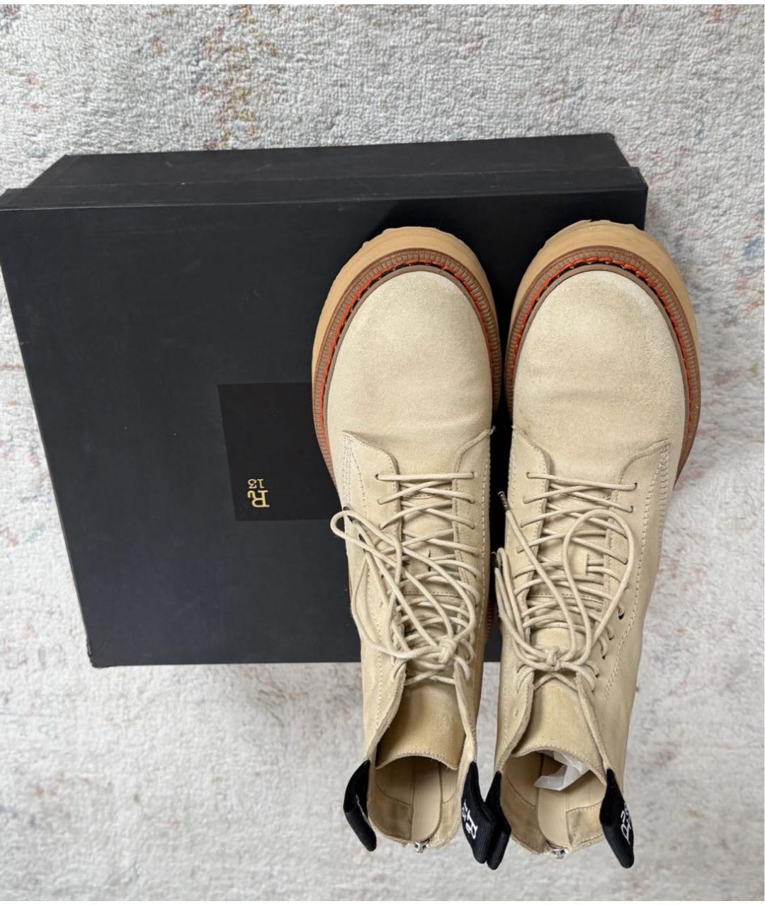 R13 Бежевые замшевые ботинки, фото 3