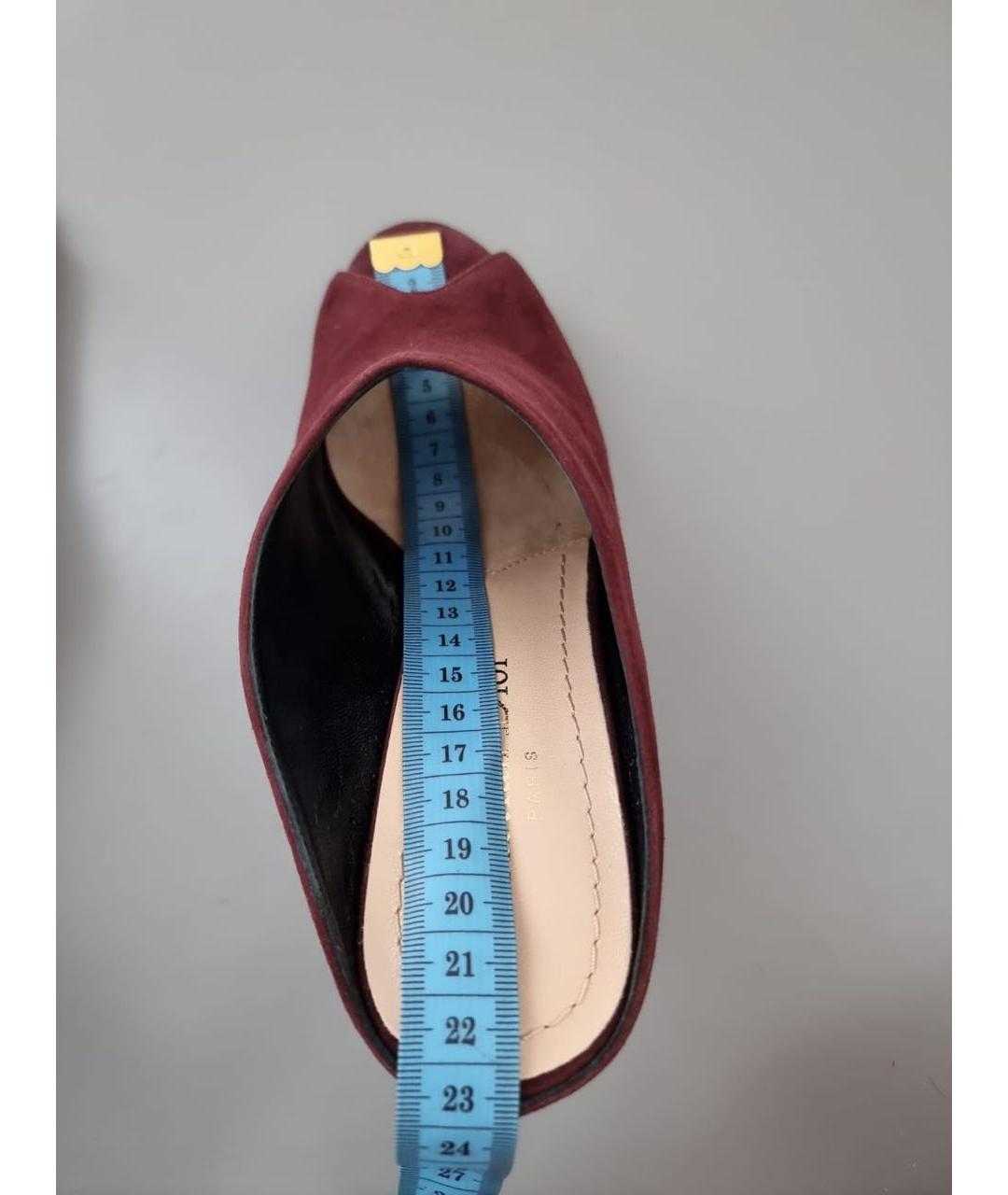 CHRISTIAN DIOR Бордовые замшевые сабо, фото 8
