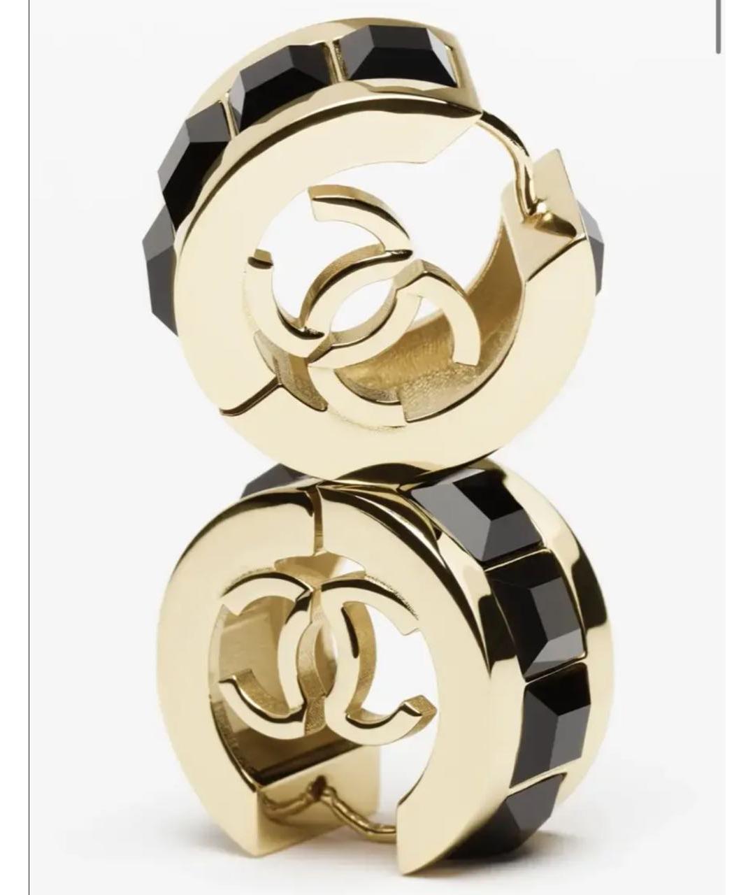 CHANEL Золотые металлические серьги, фото 2