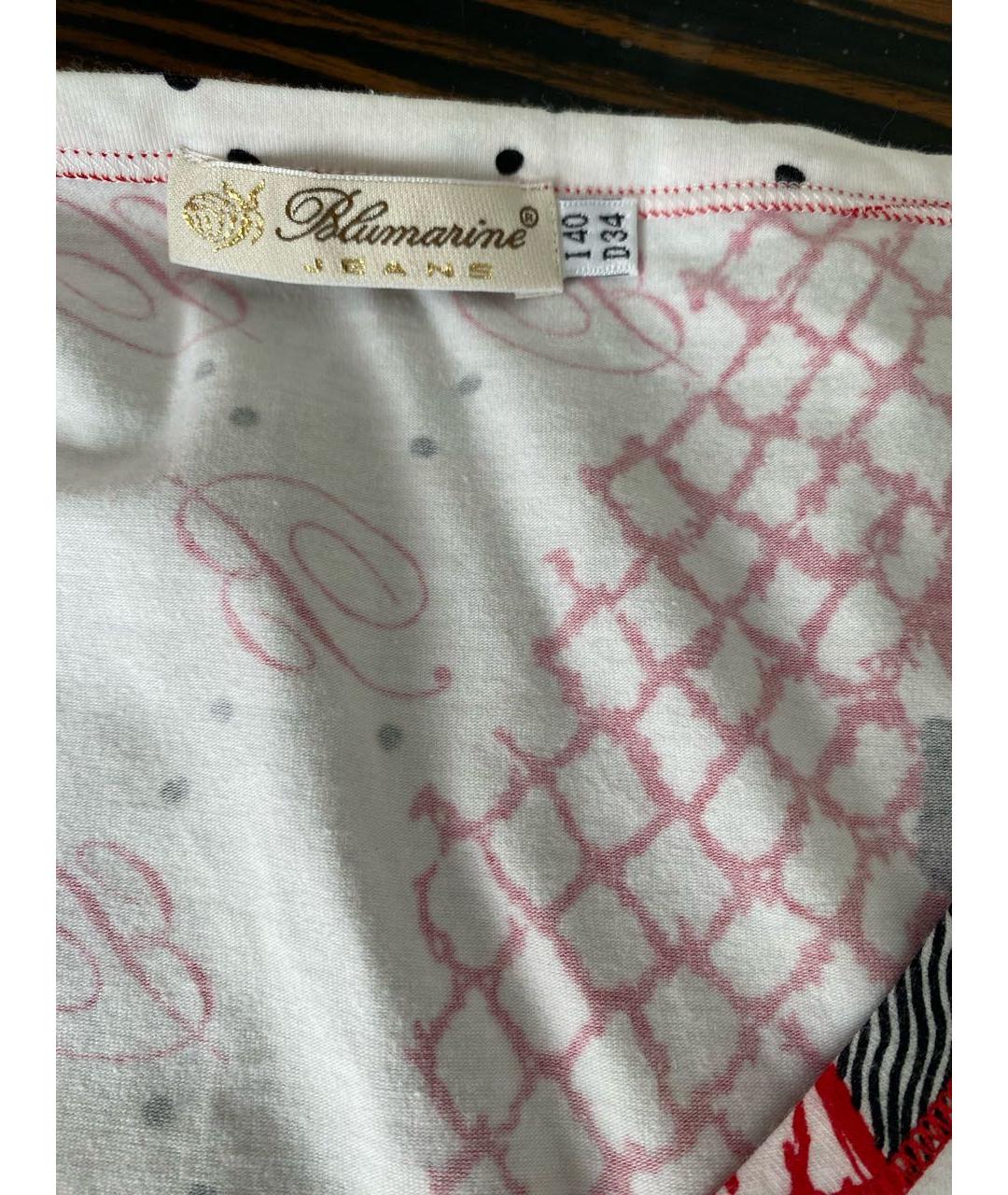 BLUMARINE Красная хлопко-эластановая футболка, фото 4