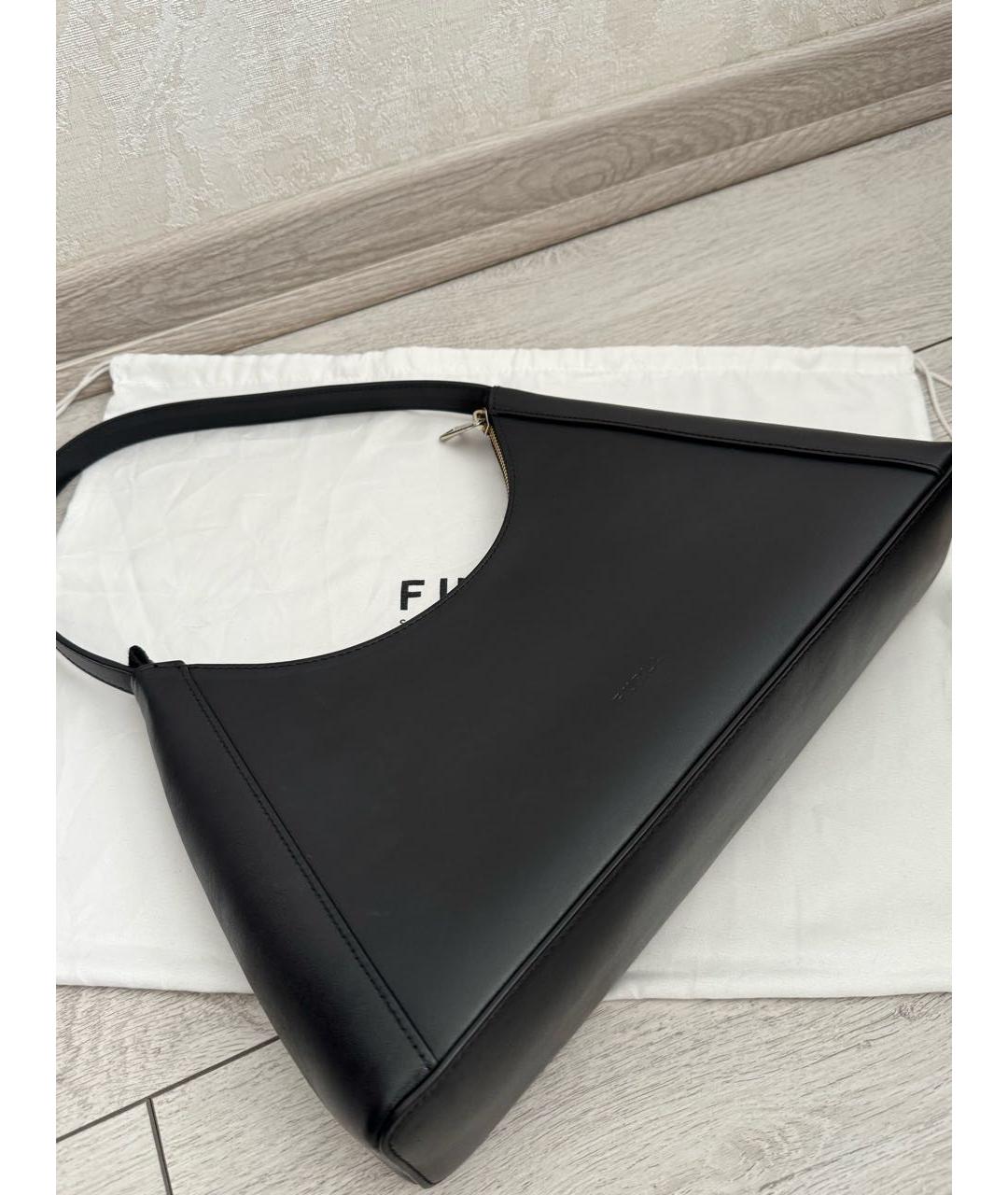 FURLA Черная кожаная сумка с короткими ручками, фото 8