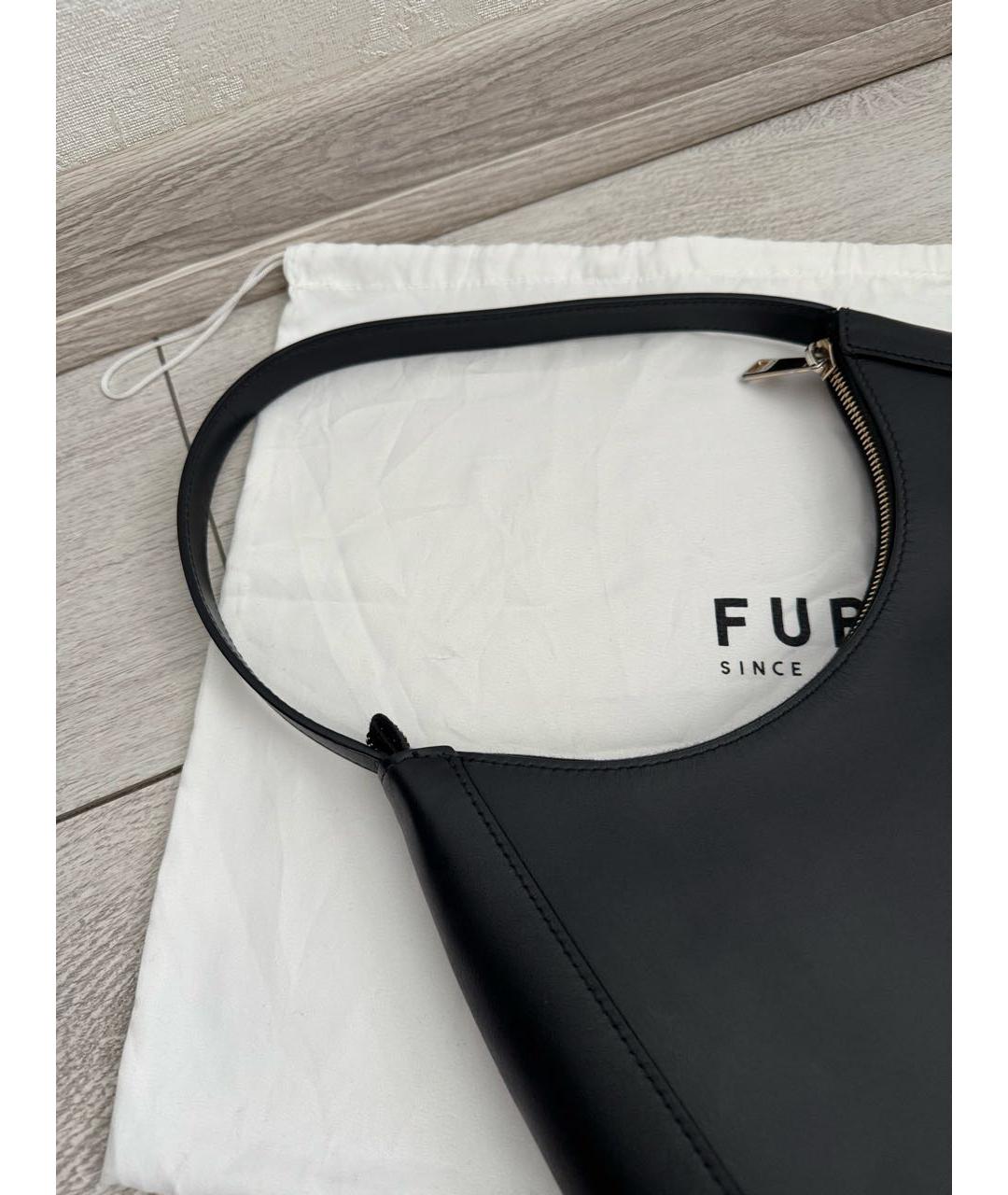 FURLA Черная кожаная сумка с короткими ручками, фото 6