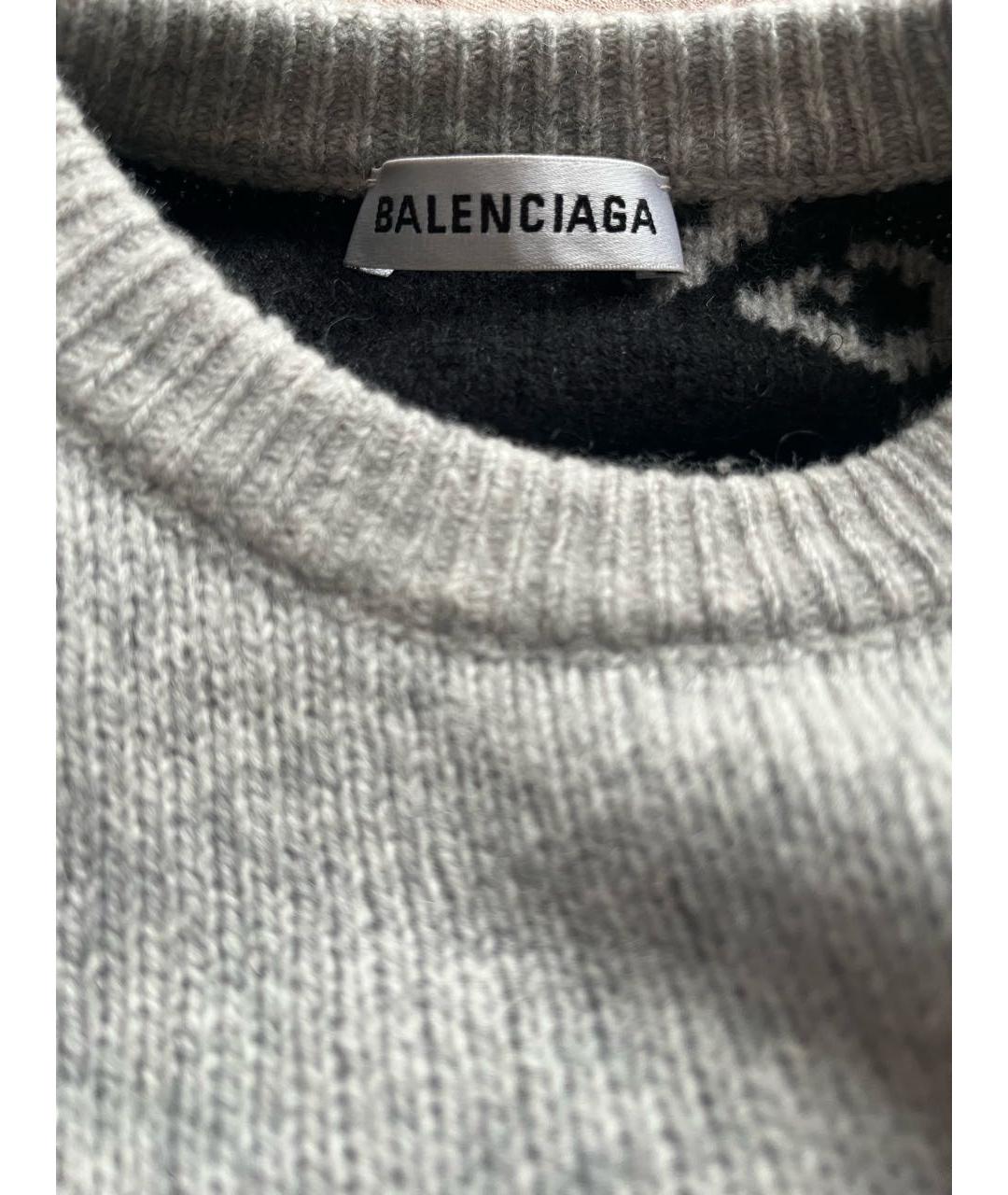 BALENCIAGA Серый шерстяной джемпер / свитер, фото 6