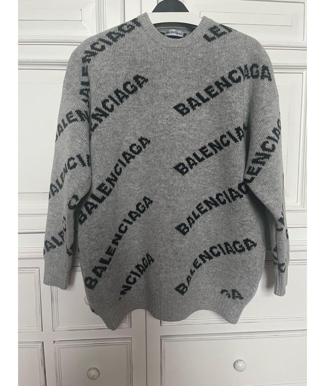 BALENCIAGA Серый шерстяной джемпер / свитер, фото 7