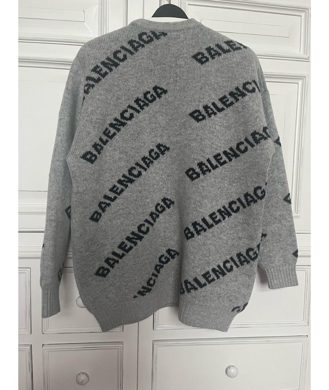 BALENCIAGA Серый шерстяной джемпер / свитер, фото 2